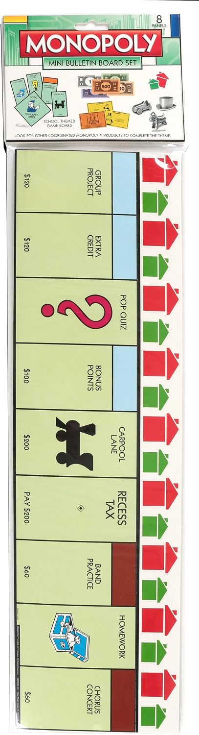 Eureka Teacher Supplies Back to School Monopoly Bulletin Board Set, 145 pcs