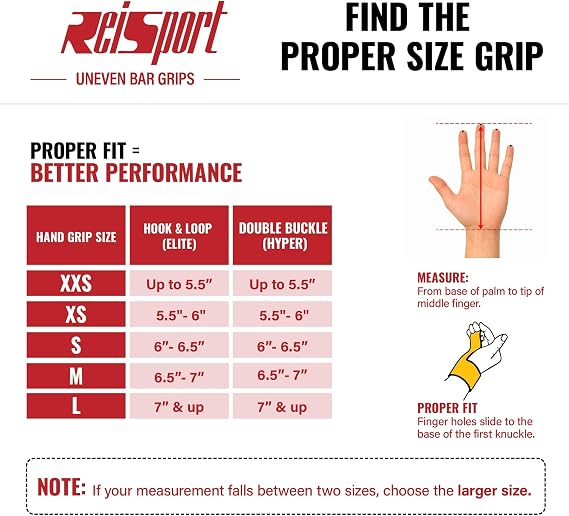 Medium - Reisport Ladies Protec Hyper Buckle Uneven Bar Grips, Gymnastics