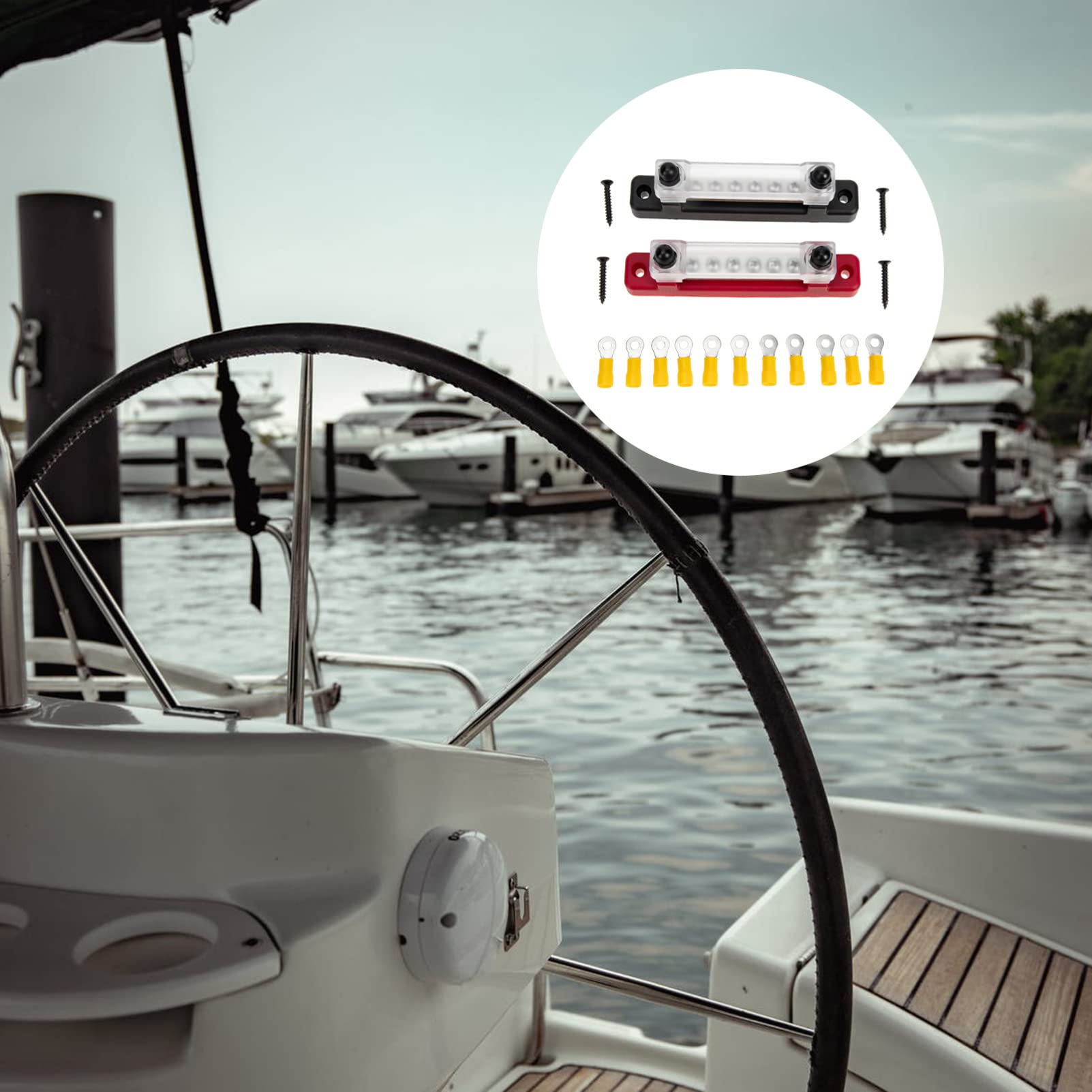 Stromverteilerblock M4x6 M6x2 aus Kupfer für Yacht und Truck