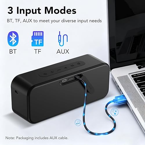 Miniatura 7 de IKT Altavoz Bluetooth portátil con luces x relleno de calcetines, sonido estéreo fuerte de 40 W, Bluetooth5.4, graves mejorados, tiempo de