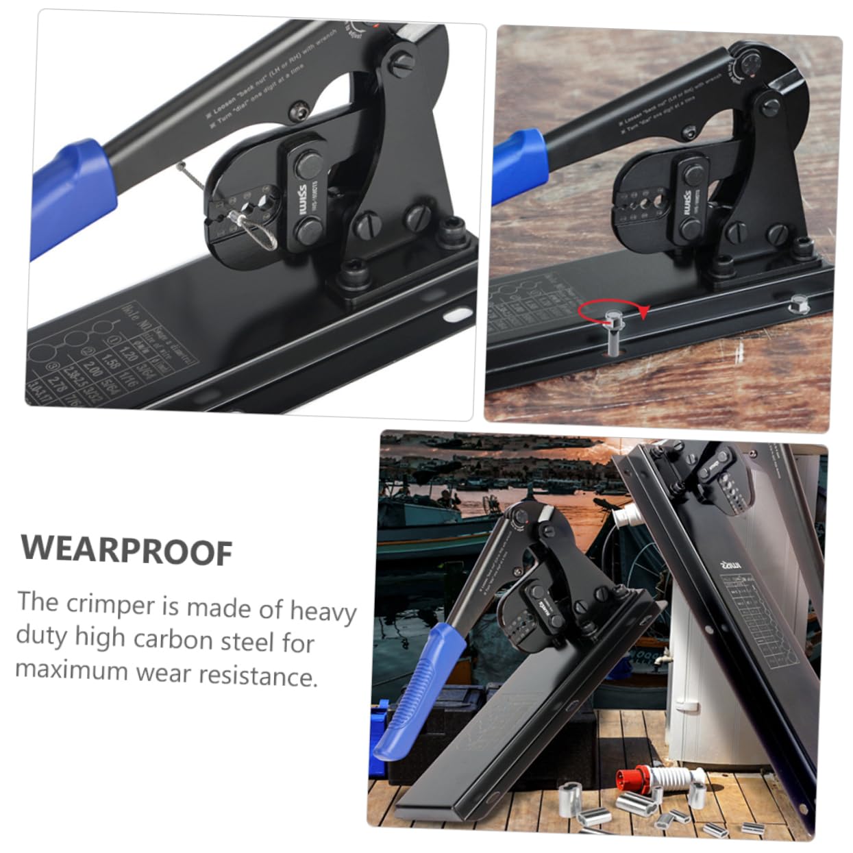 Alicates De Crimpado De Aluminio Forma De Herramienta De Compresión Para Cables De Prensa De Escritorio Para Proyectos Marinos y Automotrices