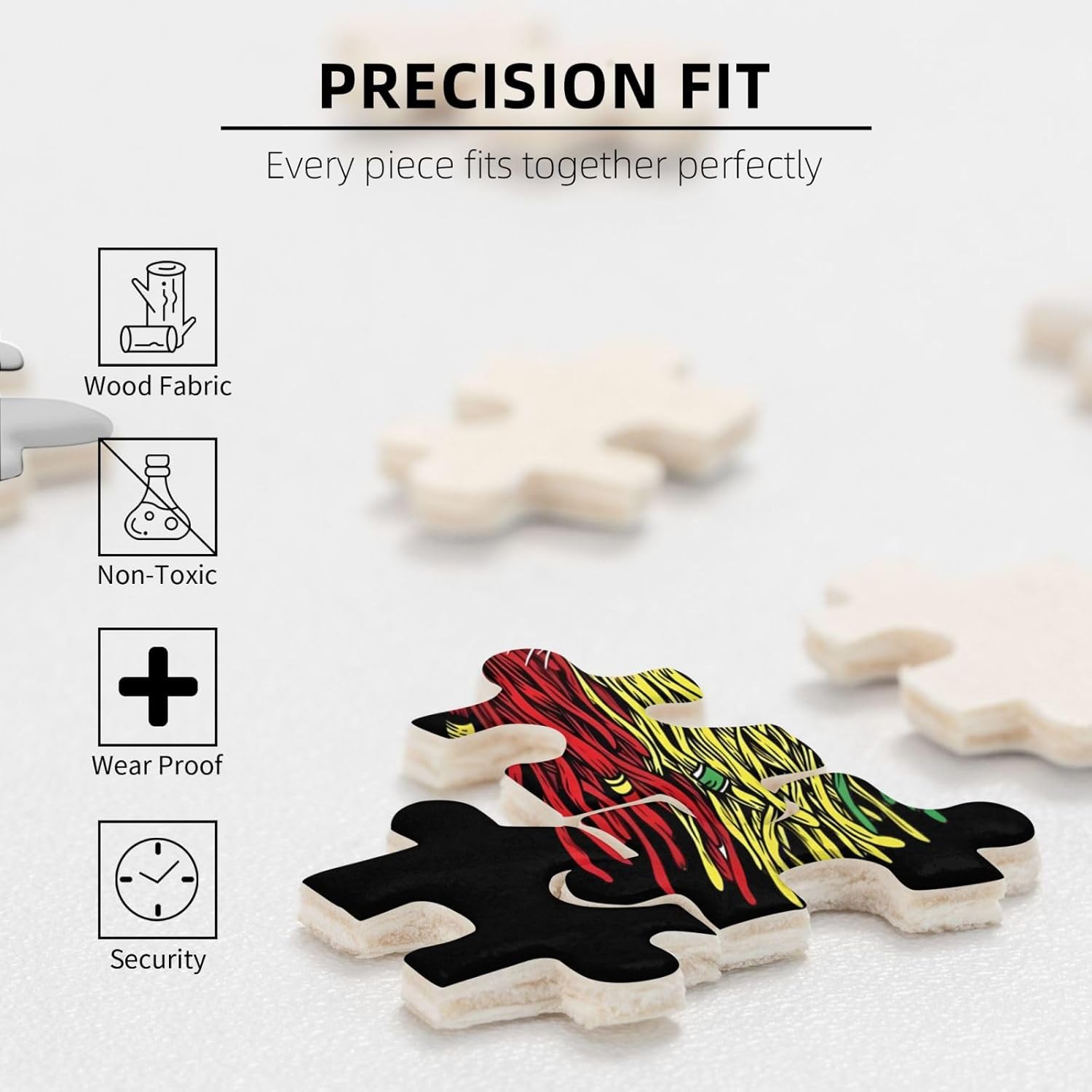 Jamaican Rasta Reggae Judah Lion Jigsaw Puzzle for Adults 500 Piece Wooden Puzzle Games Gifts Picture for Family Friend Decor Wall Art 20.4 X 15 in