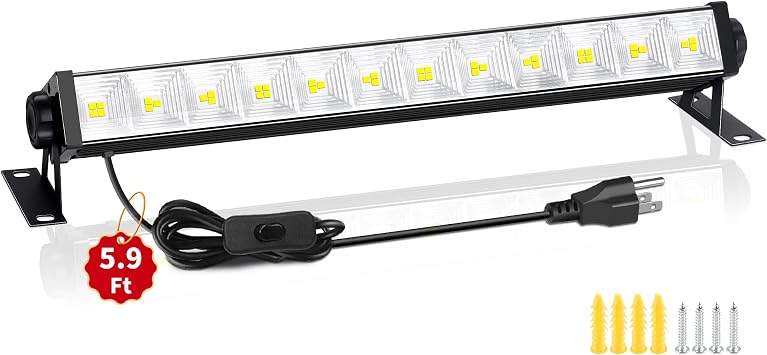 TigQiang 28W LED Shop Light, Plug in Garage Light, LED Work Light Bar