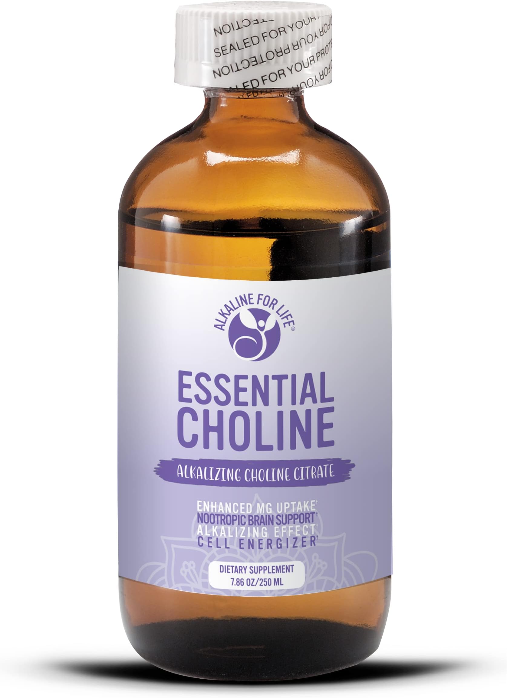 Alkaline for Life Essential Liquid Choline Citrate – 650 mg Choline per Teaspoon, 47 Servings, Just 2 Ingredients, No Fillers, Full Disclosure Label, Brain and Nervous System Support, Dilute to Use