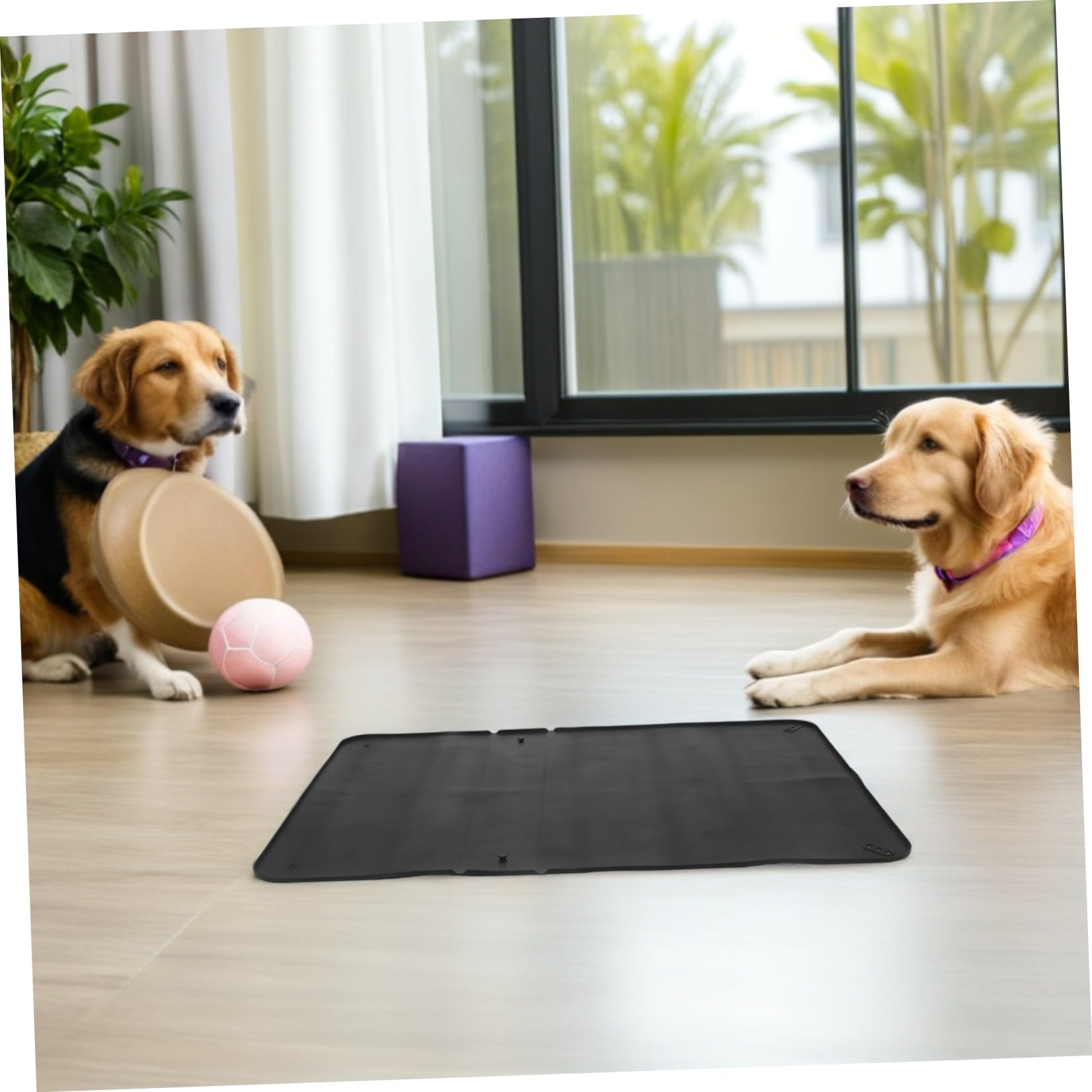HEALLILY Porta Traversine per Cani in Silicone Nero con Installazione Robusta e Trasporto Facile, Tappetino Igienico Assorbente per Addestramento e Viaggi
