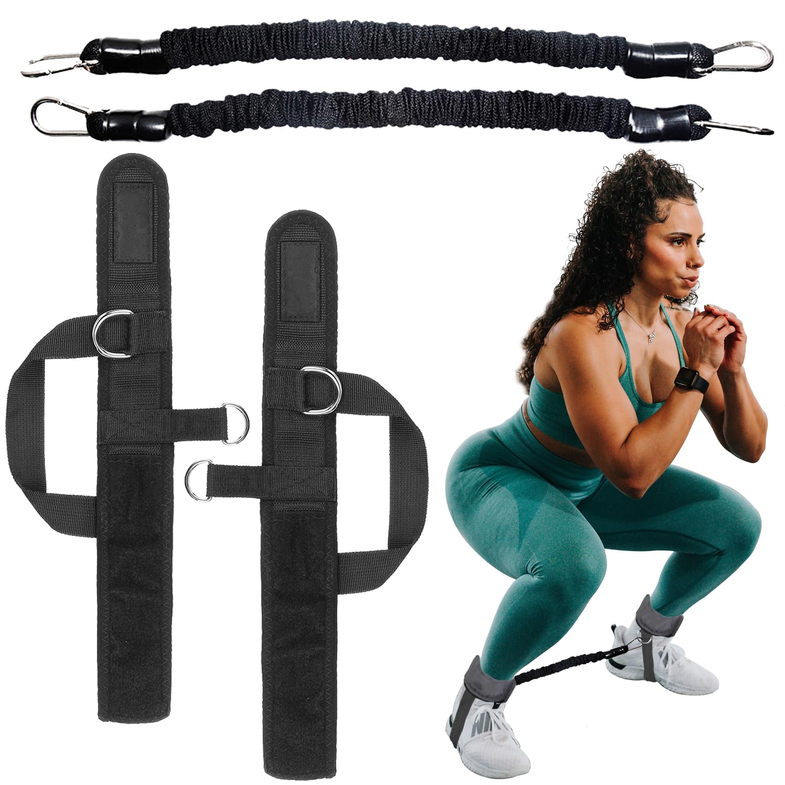 Fasce di resistenza alla caviglia con polsini per attrezzature da allenamento per anca gamba glutei fitness allenamento fasce per esercizi per donne uomini ottenere una parte inferiore del corpo più