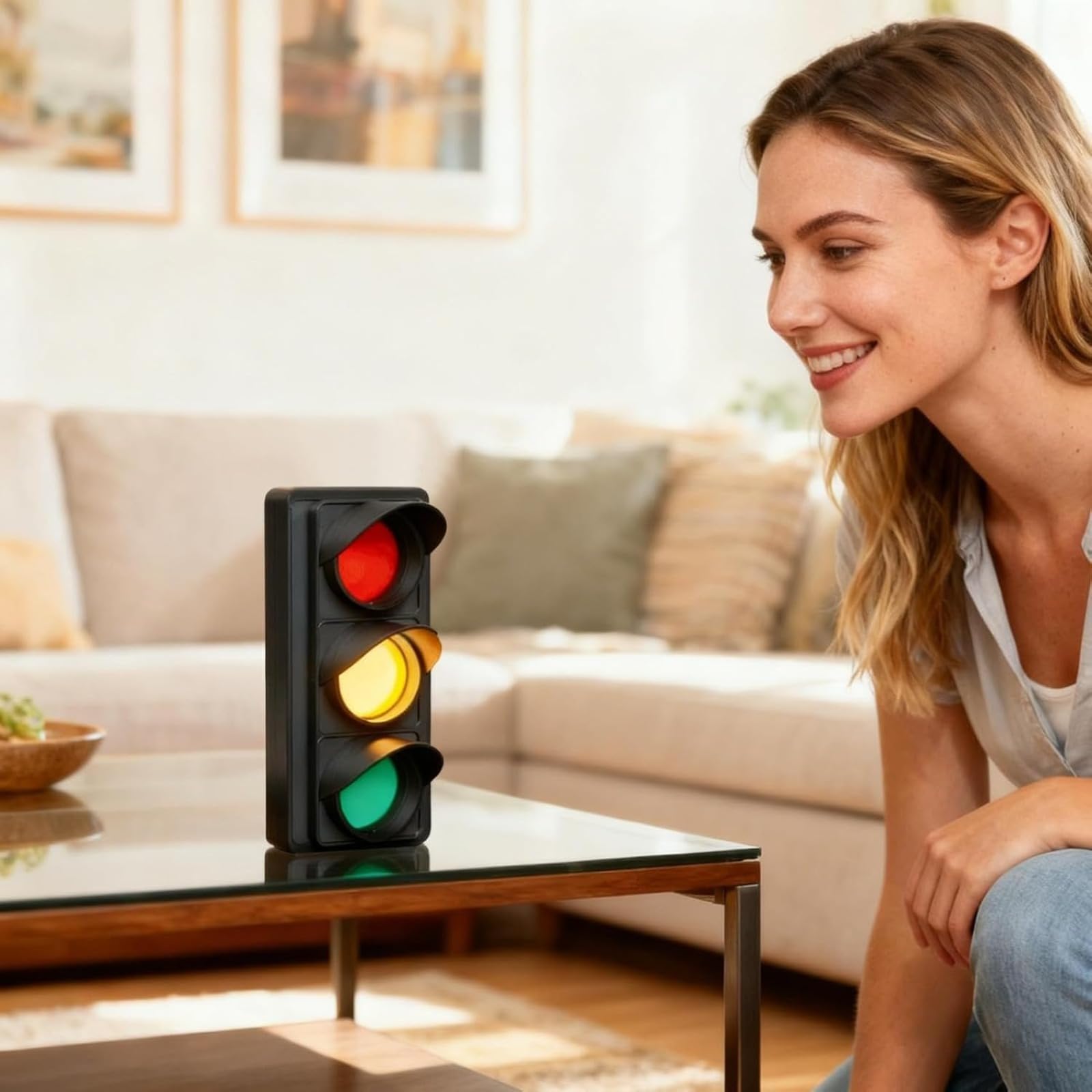 Générique Lampe Indicateur Feu Tricolore De Bureau – Feu de signalisation social alimenté par USB, Éclairage USB Sans Fil ABS | Indicateur Occupé Bureau | Lumière Ambiance Travail Étude Télétravail