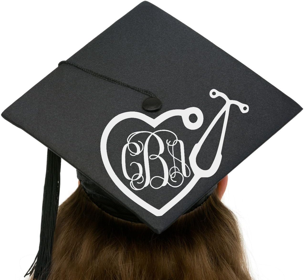 Comfort and YumNursing or Medical School Stethoscope Monogram to Personalize a Graduation Commencement Cap or Hat