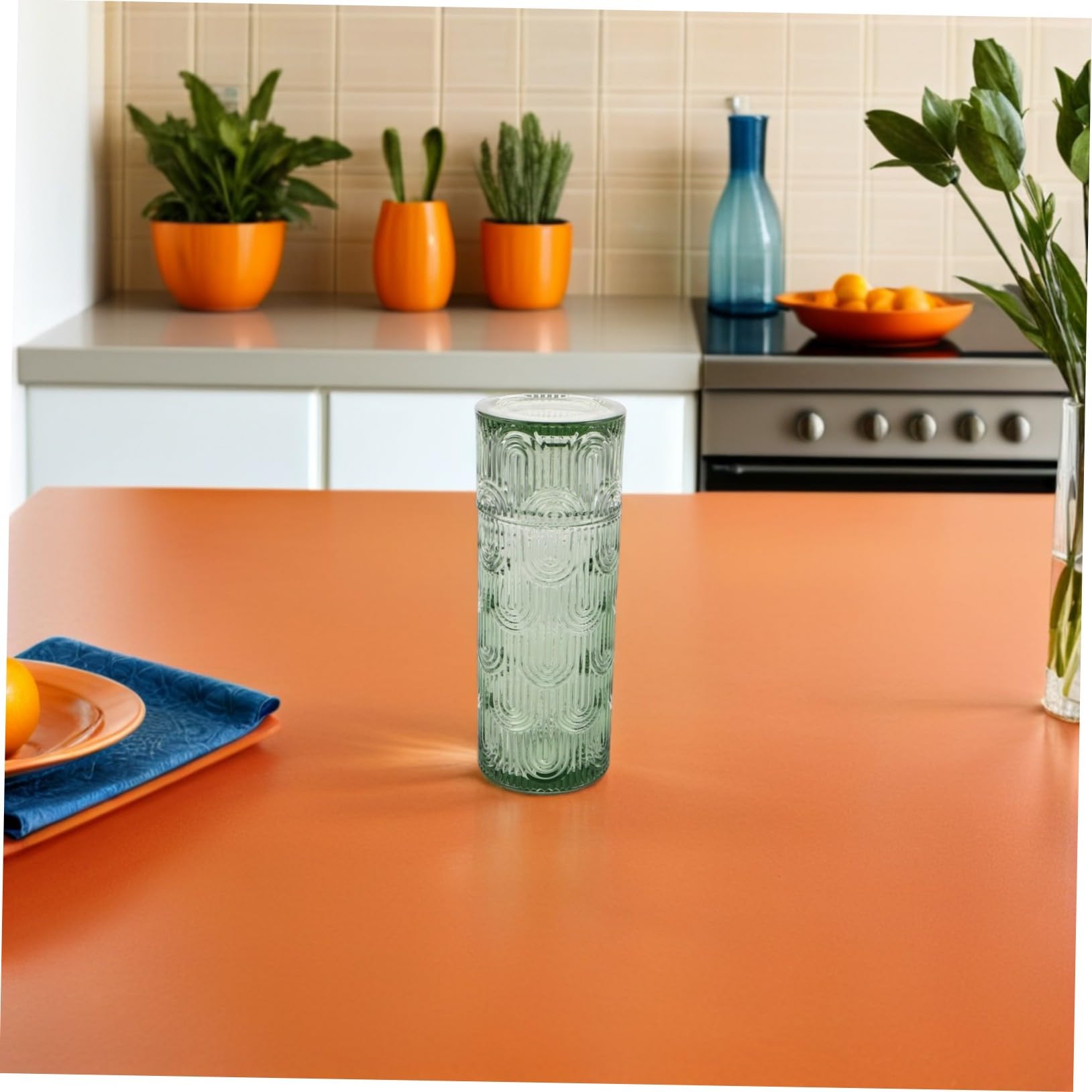Jarra y Vaso de Vidrio con Set para Mesa de Noche Jarra Transparente con Tapa y Vaso Juego para Agua Leche y Enjuague Bucal el Hogar