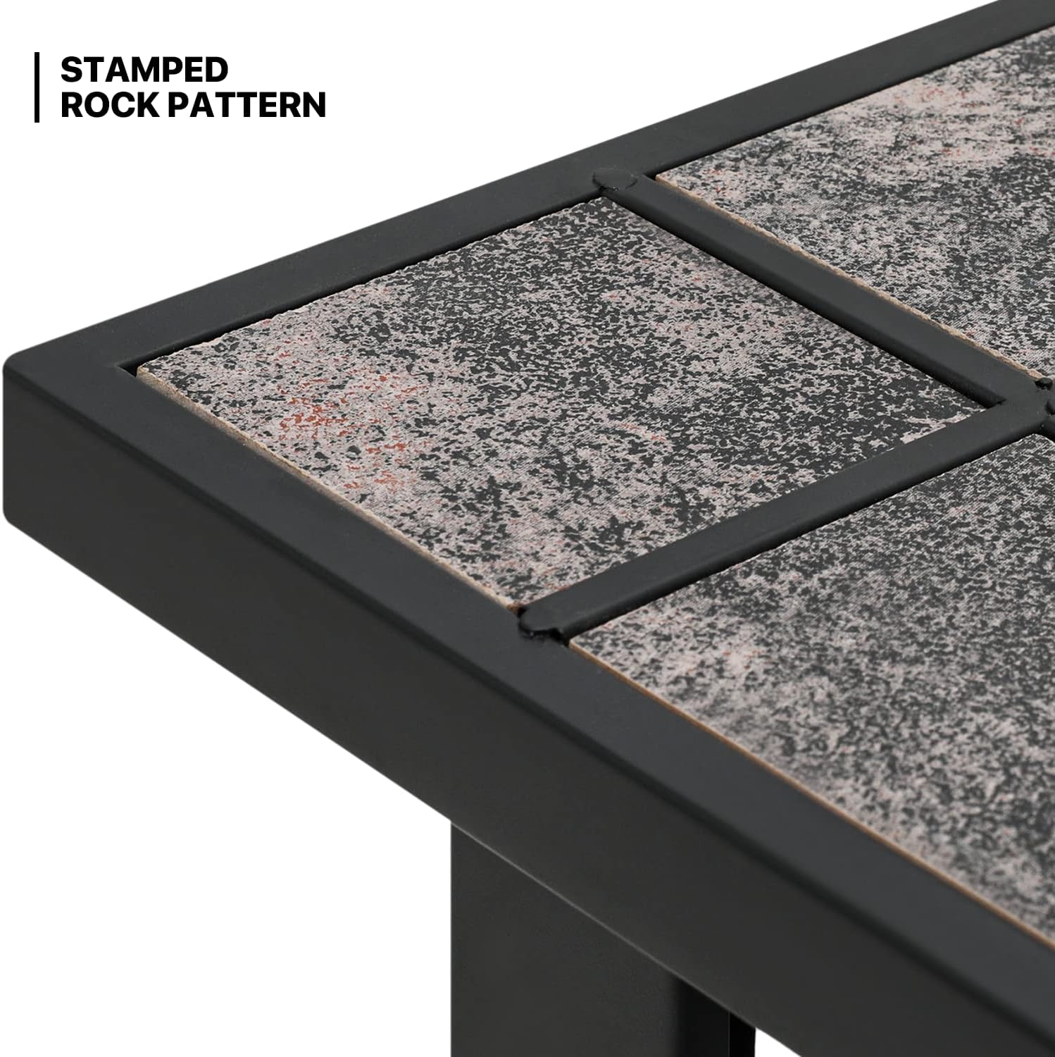 MoNiBloom 30" Protable Fire Pit Table Square Metal Firepit Patio Wood Burning Fireplace Garden Stove with Charcoal Rack Mesh Cover for Camping Bonfire Backyard BBQ, Black : Patio, Lawn & Garden