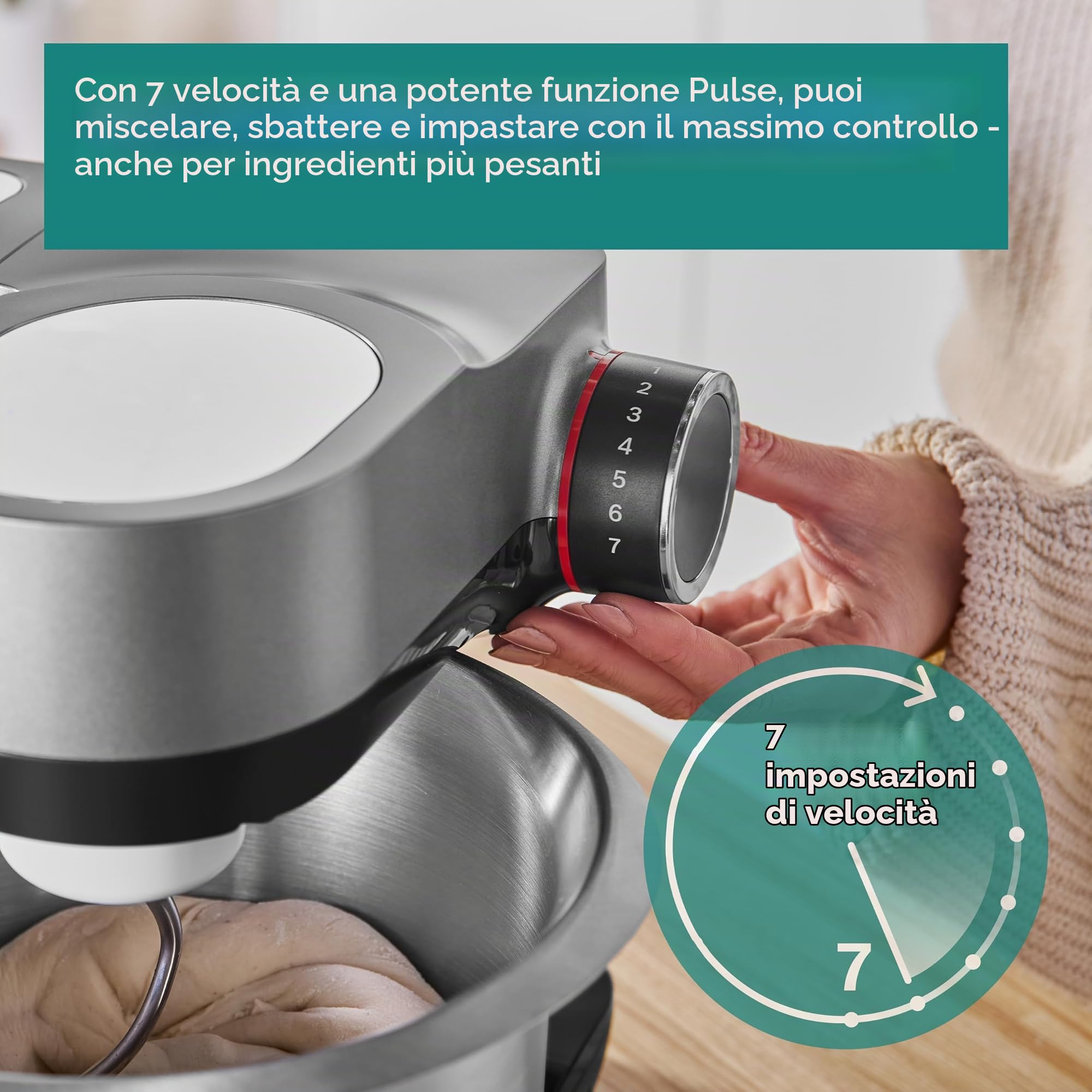 Bosch Robot da cucina 7 in 1 MUMS2VM40G 7 velocità, gancio per impastare, frusta, sbattitore, frullatore, spremiagrumi, tritatutto, 900 W, Nero