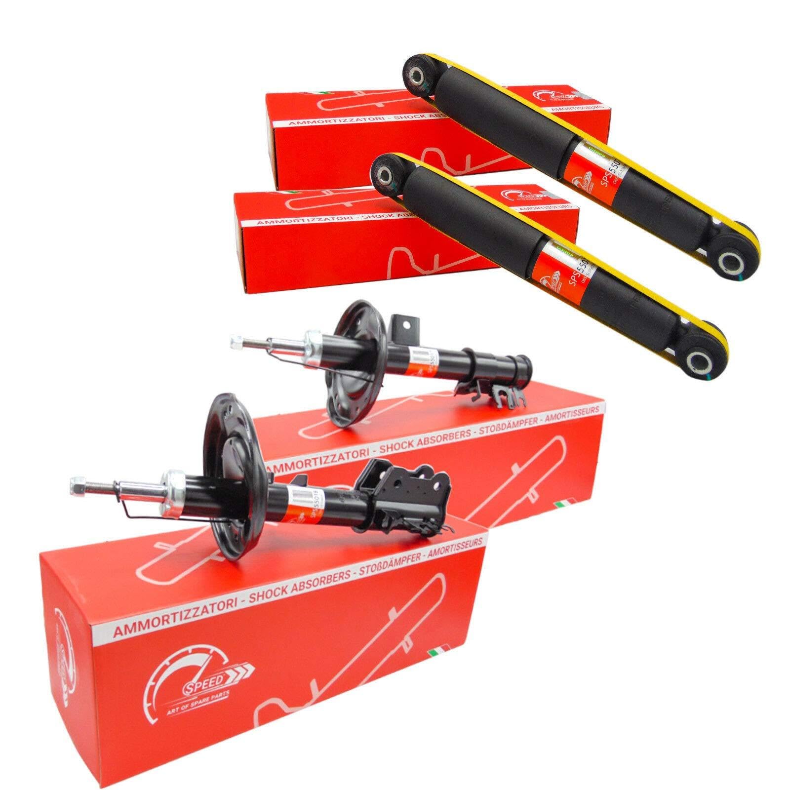 KIT 4 AMMORTIZZATORI SPEED ANTERIORI E POSTERIORI PER FIAT 500 DAL 2007 TUTTI I MODELLI