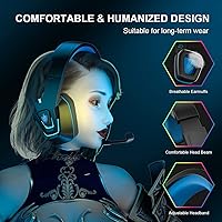 Vista 10 de YOTMS Auriculares para juegos para PS5, PC, PS4, Xbox Series X/S, Switch y Mobile, auriculares para juegos con sonido envolvente 7.1, micrófono