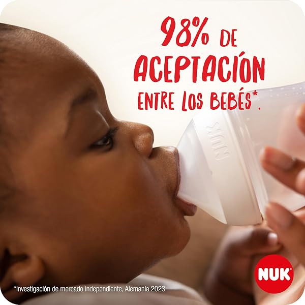 NUK Perfect Match Set de biberones | +0-6 meses | Se adapta al bebé como el pecho de mama | 3 biberones anticólico y chupete Space | Winnie the Pooh de Disney | 4 uds. - 3