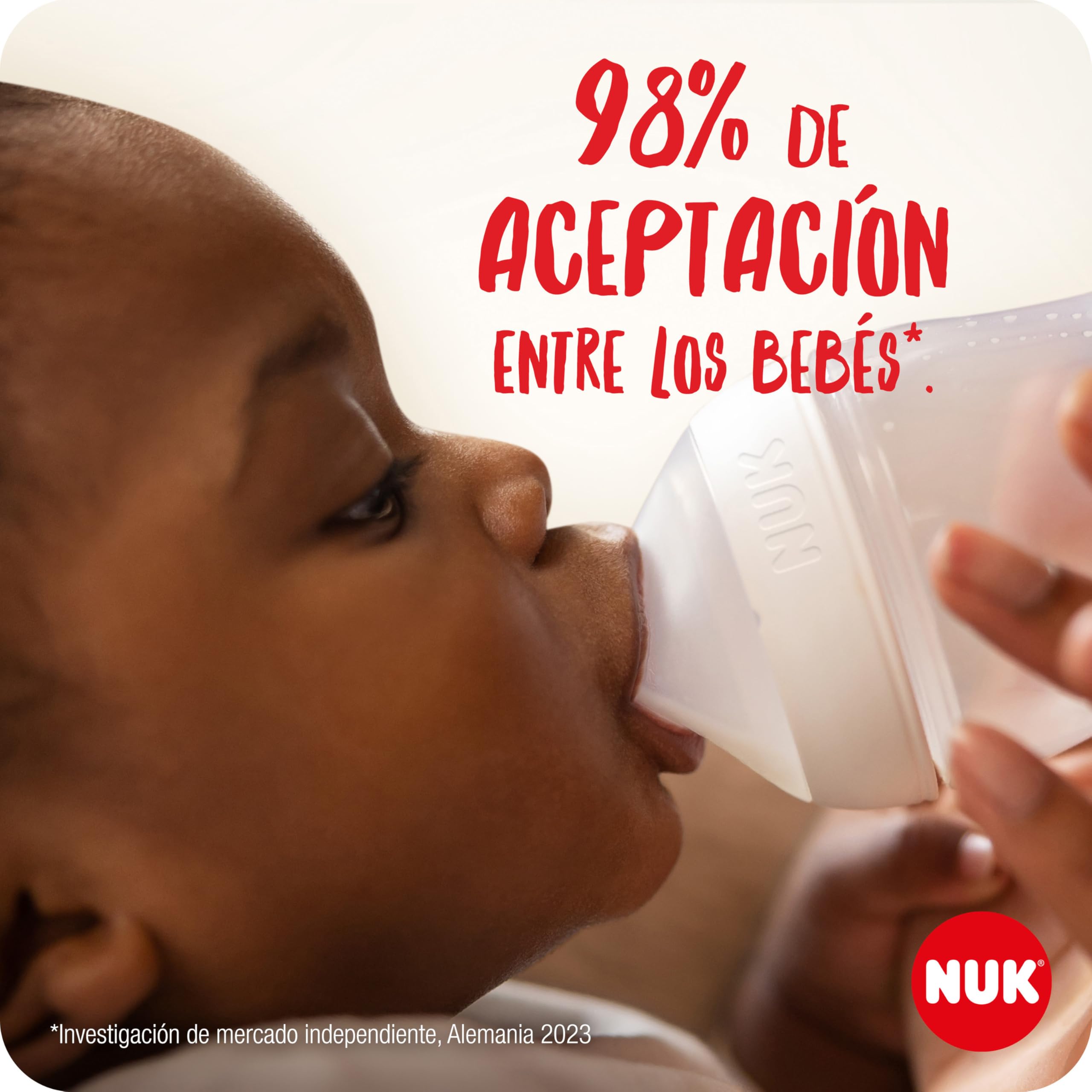 NUK Perfect Match Start Set de Biberones para Recién Nacidos | +0-6 m | Se adapta al bebé como el pecho de mama | 4 biberones anticólico, chupete, escobilla y tetinas | Mickey Mouse Disney | 9 uds.