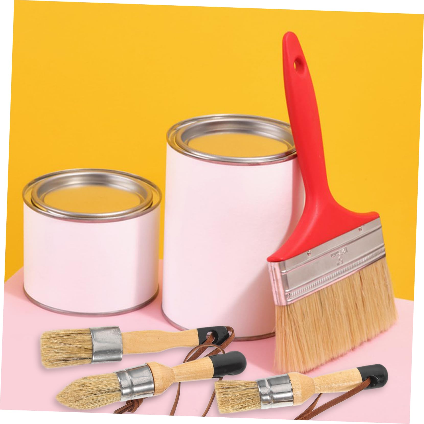 Pinceles De Pintura Multiusos para Uso Diario Pinceles De Reutilizables Y Resistentes para Arte Escolar Y Decoración De Muebles 3 Piezas X 4