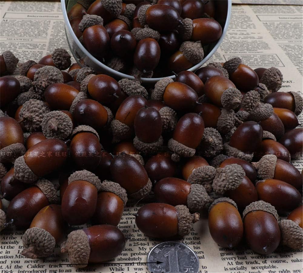 期間限定お試し価格 Gannbarou 本物みたいなどんぐり 100個セット 人工ドングリ 木の実 ディスプレイ おままごと クリスマス 飾り デコレーション 置き物 写真道具 Goldandsilver Org