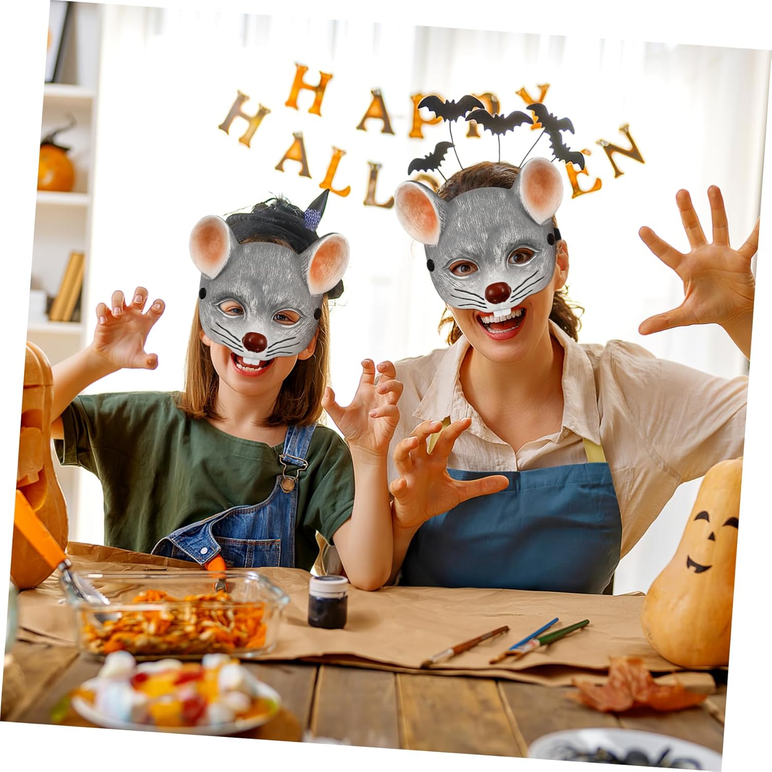 IMIKEYA 1pc Mouse Carnival for Adults Boy Girl Lightweight Cover for Halloween Cosplay and Masquerade Events Creative Grey Design for Enhanced Mystery - Image 8