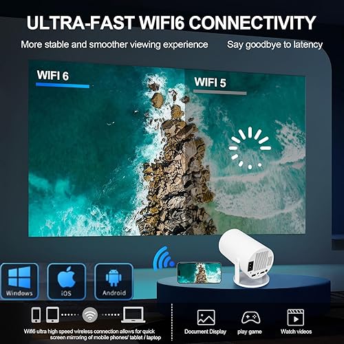 Miniatura 5 de Mini proyector con WiFi y Bluetooth, HY300 pro proyector 4K decodificación de video, sistema Android, Keystone automático, proyector de video
