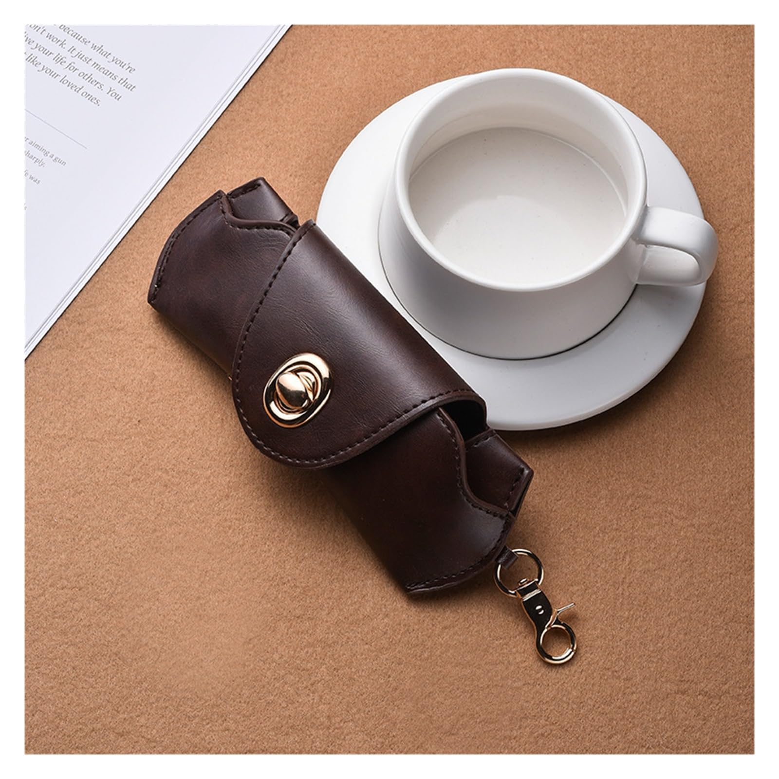 Funda de Gafas Blanda de Cuero Leather Soft Sunglasses Case Hanging Neck Portable Glasses Clip Storage Bag Eyeglasses Accessories