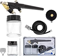 Vista 1 de Master Airbrush Juego de aerógrafo modelo E91 Master Single-Action de mezcla externa de sifón de alimentación con punta de 0.031 in y entrada