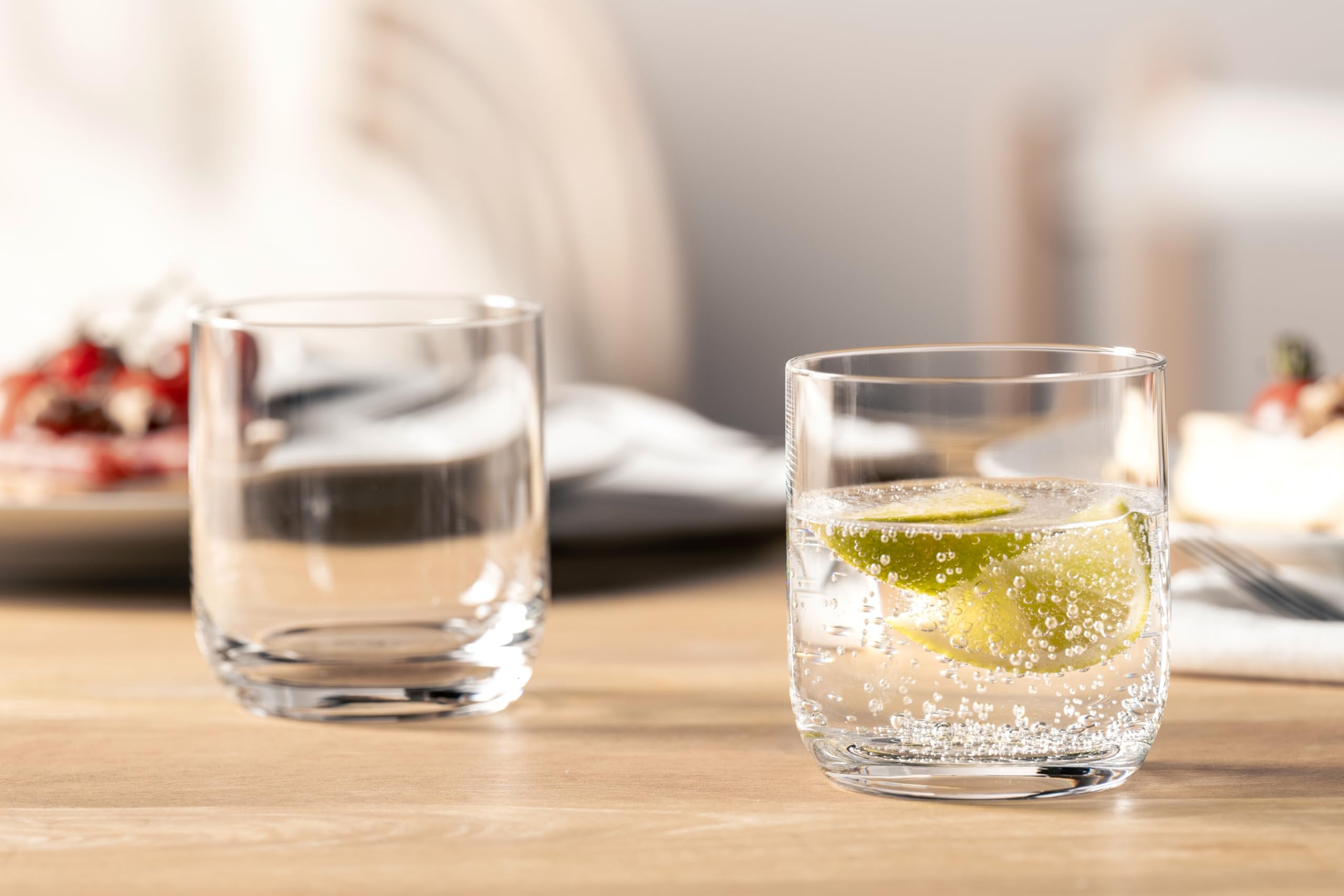 Leonardo Daily Trink-Gläser, 6er Set, spülmaschinenfeste Wasser-Gläser, geradlinige Glas-Becher, Getränke-Set, Saft-Gläser, klein, 320 ml, 063324 (Packung mit 3)
