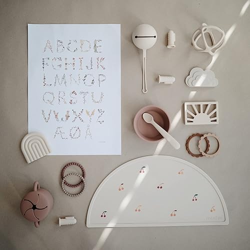 Miniatura 34 de mushie Mantel individual de silicona para niños, diseño antideslizante sin BPA (azul Cambridge) Cambridge Blue,Negro (Daisy),Azul marfil,Bluey