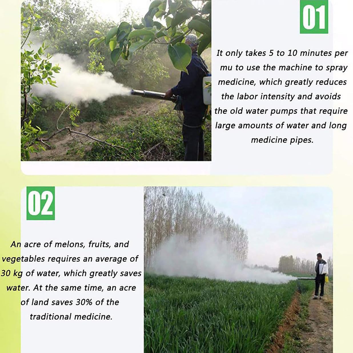 Máquina de nebulización térmica portátil de 15 L para interiores y exteriores, nebulizador térmico de chorro de pulso, invernadero agrícola, árboles frutales, arrozal, máquina de niebla fría