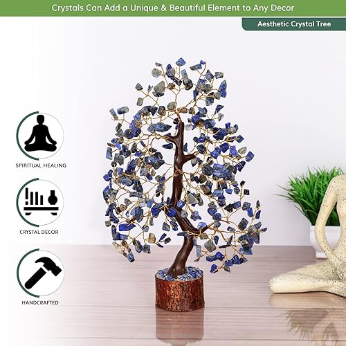 Miniatura 6 de Árbol de alambre de cristal de lapislázuli Piedras curativas y piedras preciosas para energía positiva Regalos de meditación Decoración