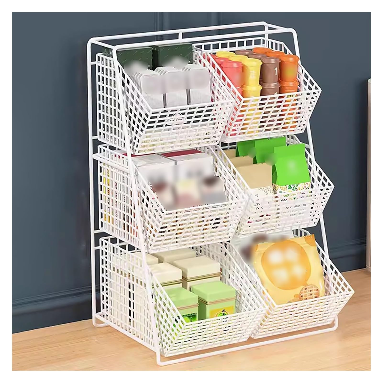 Organisateur de stockage de thé et support rangement fil bureau blanc L