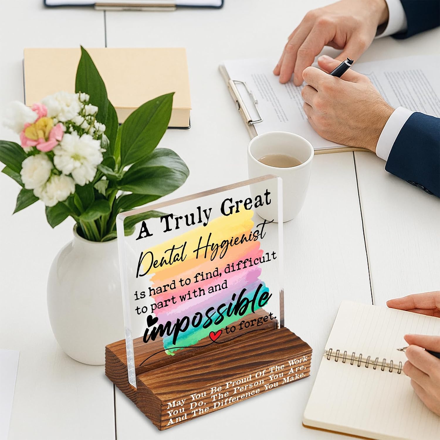 Dental Hygienist Appreciation Gift Desk Decor for Dental Office Coworker Mentor Supervisor Thank You Plaque Inspirational Retirement Recognition YTT44 image 4