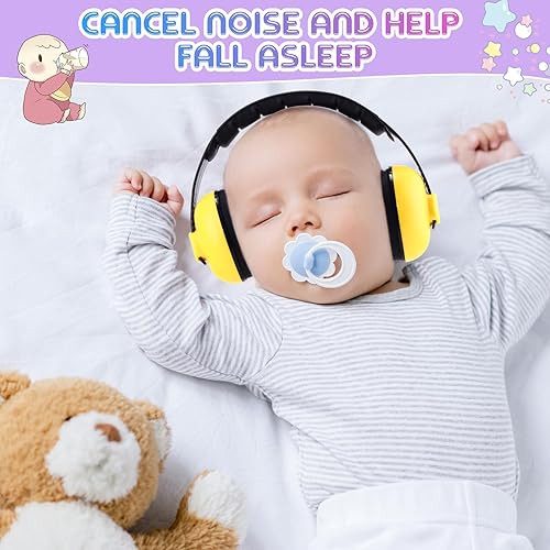 Miniatura 2 de Saysurey Paquete de 12 auriculares con reducción de ruido para bebés, orejeras extraíbles ajustables para reducción de ruido infantil, cómodas
