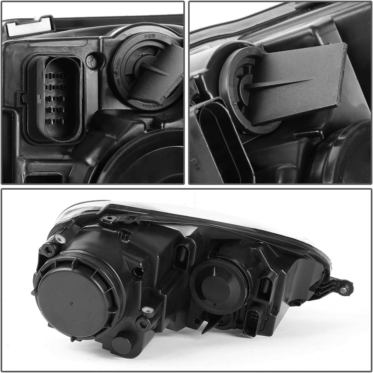 Auto Dynasty Chrome Housing Headlight Head Lamps + Tool Kit Compatible with VW Jetta Rabblit 05-10
