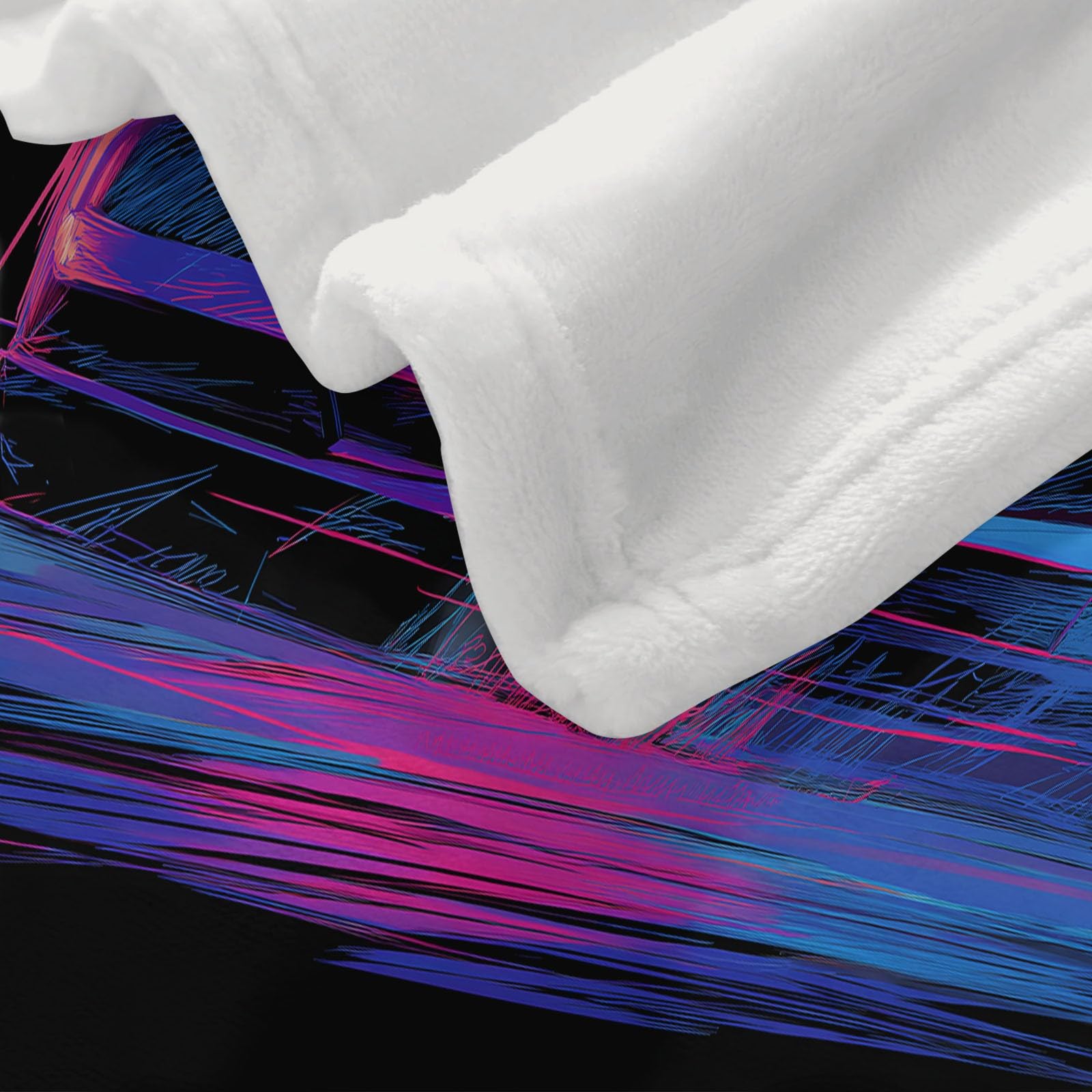 Generico Plaid Coperta Pile Nero Bambini Ragazzi Ragazze Plaid Pile Stile Fumetto Auto Elettrica Al Neon Coperte Flanella, 220 x 240 cm Letto e Divano Blanket Peluche Morbida e Calda