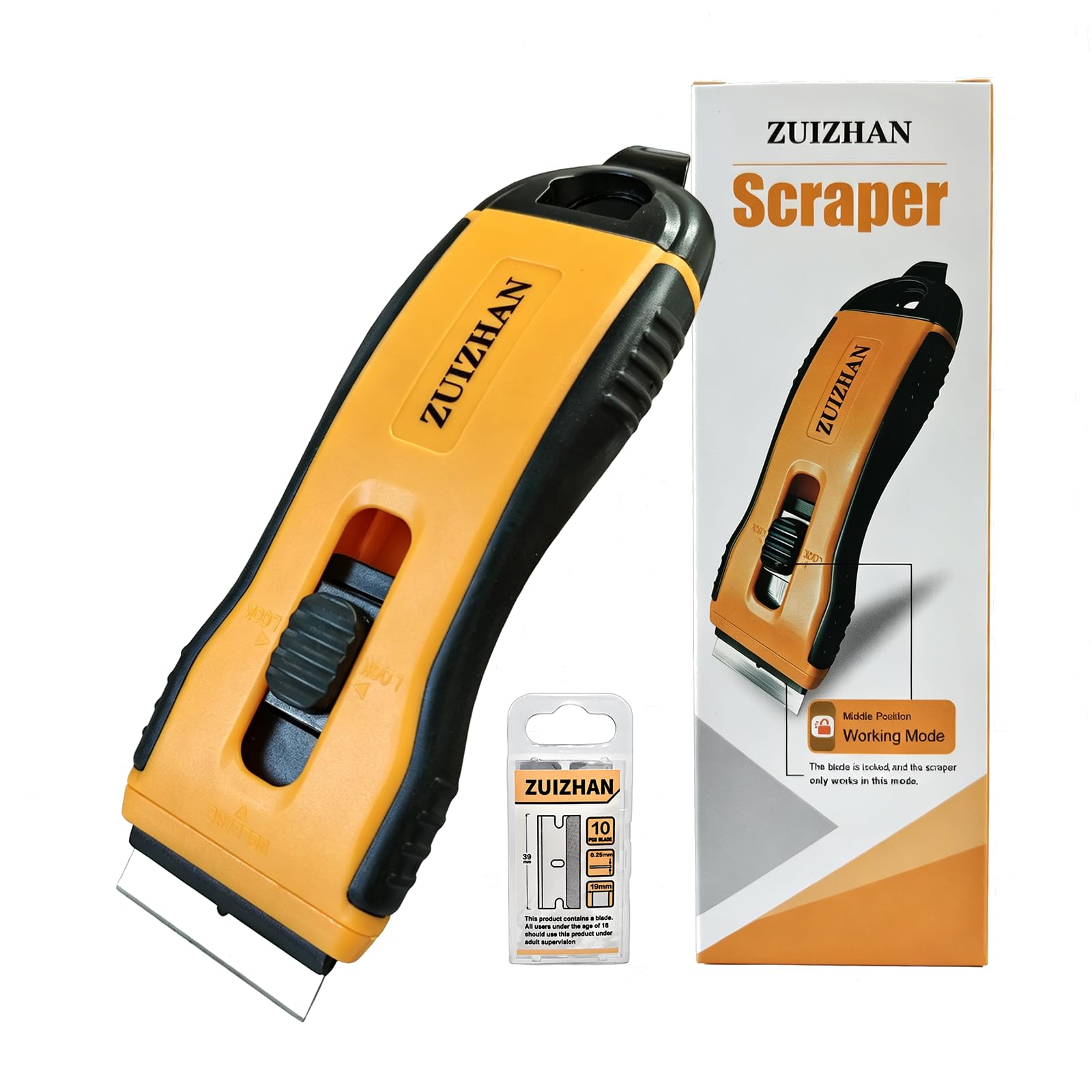 Oven Scraper Tool Non Scratch with 15 Replacement Blades for Glass Hob ，Ceramic, Windows Removes Limescale, Oil Paint Easily