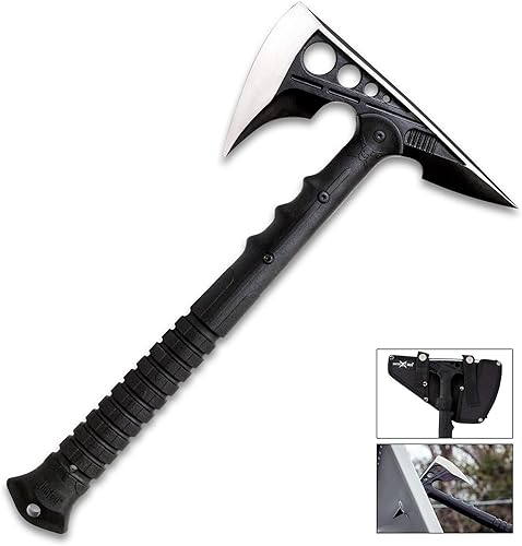 Miniatura 2 de M48 Destroyer Tactical Tomahawk - Cabeza de hacha de acero inoxidable fundido con revestimiento de óxido negro y acabado satinado, mango moldeado