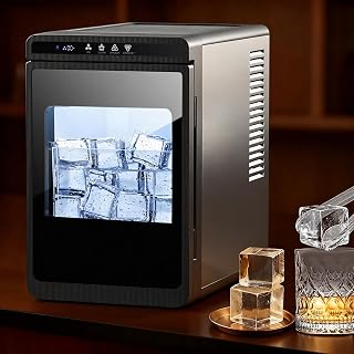 Clear Ice Maker Countertop, 3 Large 1.6" Cubes in 25 Min, 26 lbs/24H, Adjustable Clarity, Self-Cleaning, 24H Timer for Whiskey, Cocktails & Home Bar