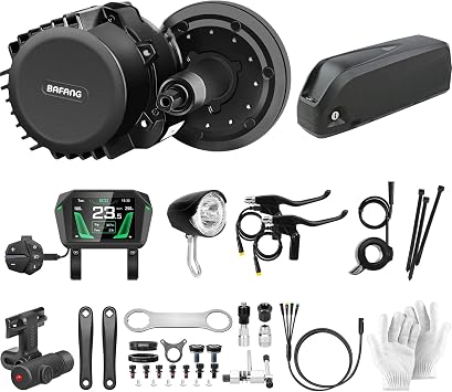 Bafang 1000w 48V Central Motor with BBS03 Battery Ebike Conversion Kit with 3.5" A1 Display, 48V 15AH Battery and Charger