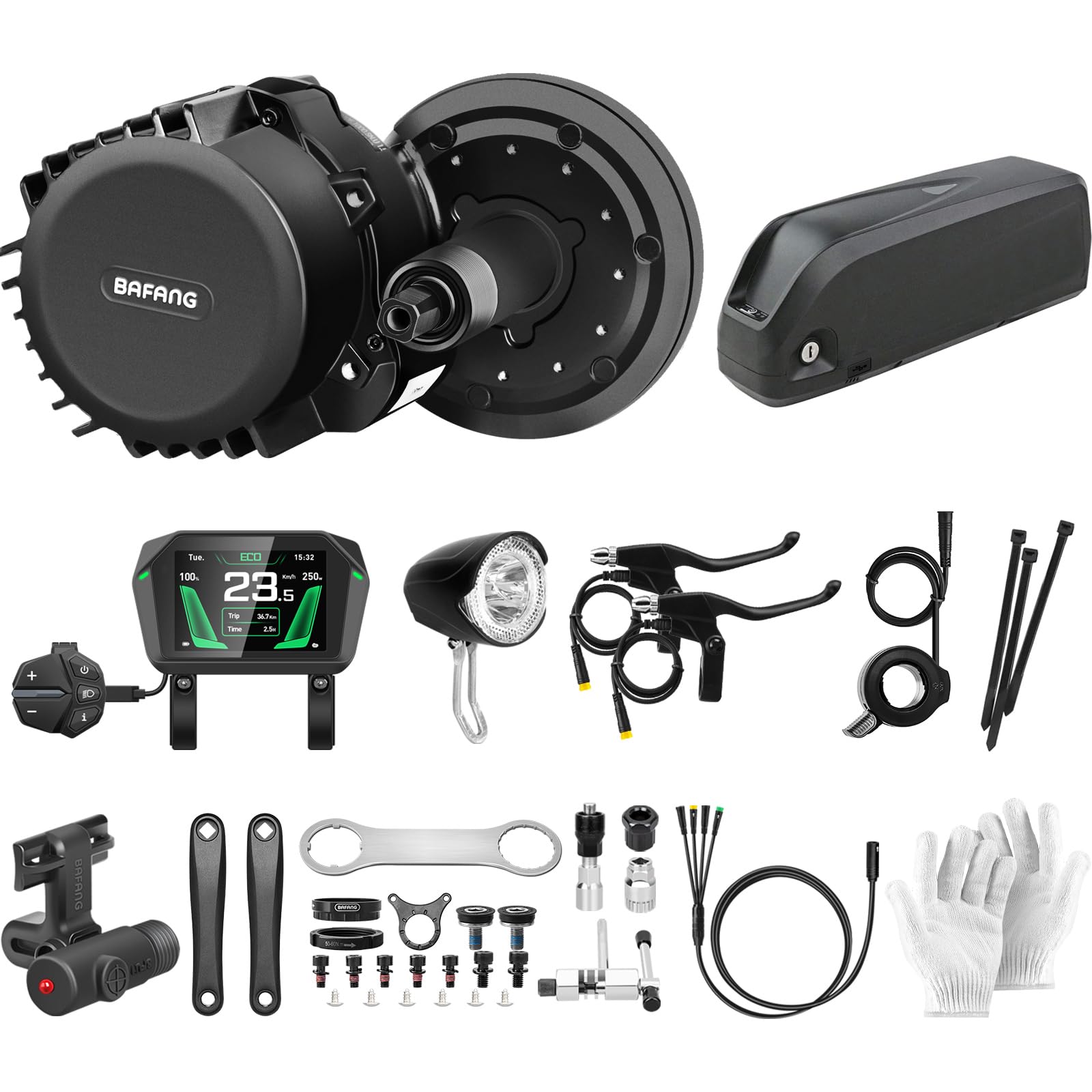 1000W 48V Central Motor with BBS03 Battery Conversion Kit with 3.5 Inch A1 Display, 48V 1…
