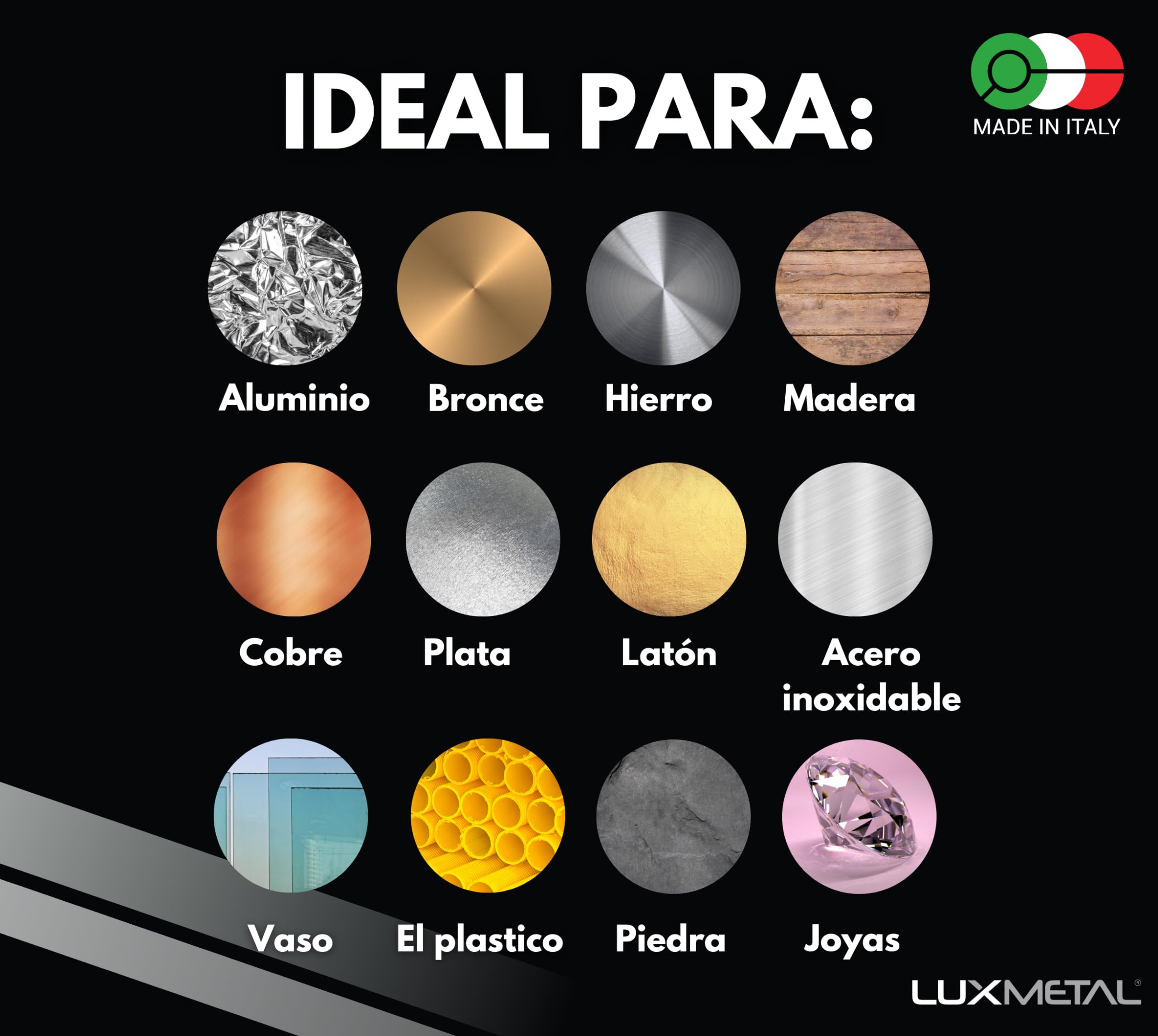 Lux Metal - Kit con 5 discos pulidos de 300 mm y 5 pasta abrasiva de 1000 gr - Ideal para pulir sobre aluminio, hierro, acero inoxidable disco pulido pasta abrasiva sólida pulir metales kit de pulido