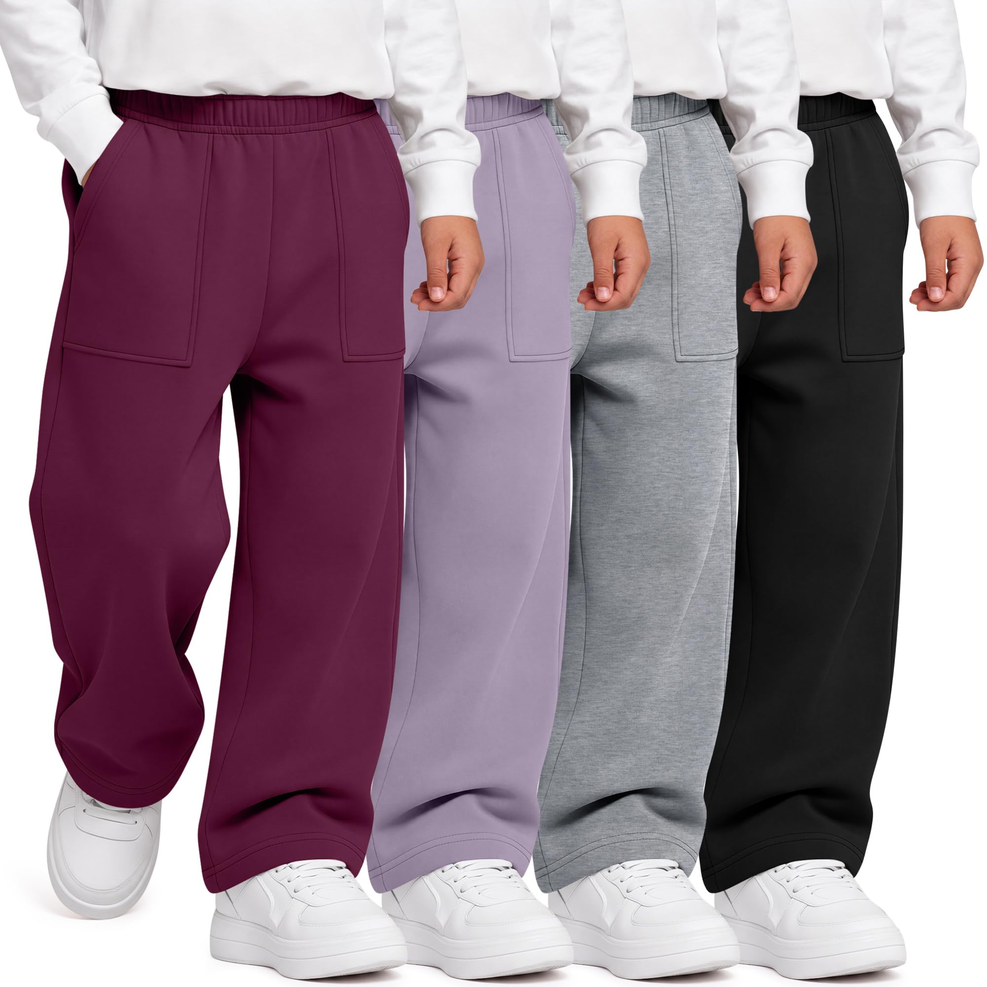 4 Pack Toddler Boys Wide Leg Baggy Sweatpants