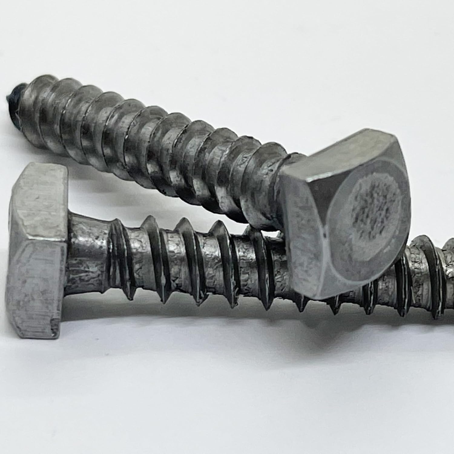 ¼” x 1.5” - Rustic Square Head Lag Wood Screws – Decorative Antique Metallic Square Drive Lag Bolts – Bare Metal - ¼ in x 1 ½ in - for Hinges, Cabinets & Doors (50, Screws)