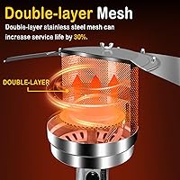 Vista 9 de Hykolity Calentador de patio de 50,000 BTU con caja de arena, diseño de mesa, quemador de acero inoxidable de doble capa, ruedas, sistema