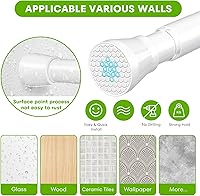 Vista 4 de Varillas de tensión para ventanas de 28 a 48 pulgadas, sin perforación, barra de tensión blanca, barra de resorte, barra de cortina ajustable