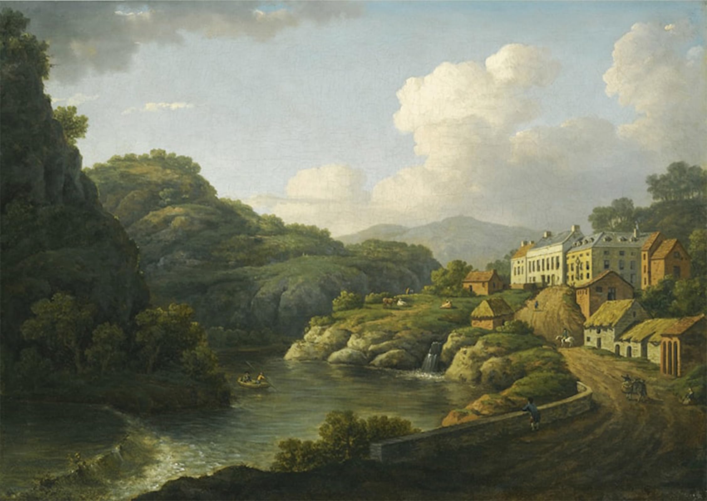 SERENDIPITP Vintage Wall Art Canvas Nordic Poster Canvas Print Picture View of Matlock Derbyshire by William Marlow Wall Art Poster for Home Decor 60x90cm