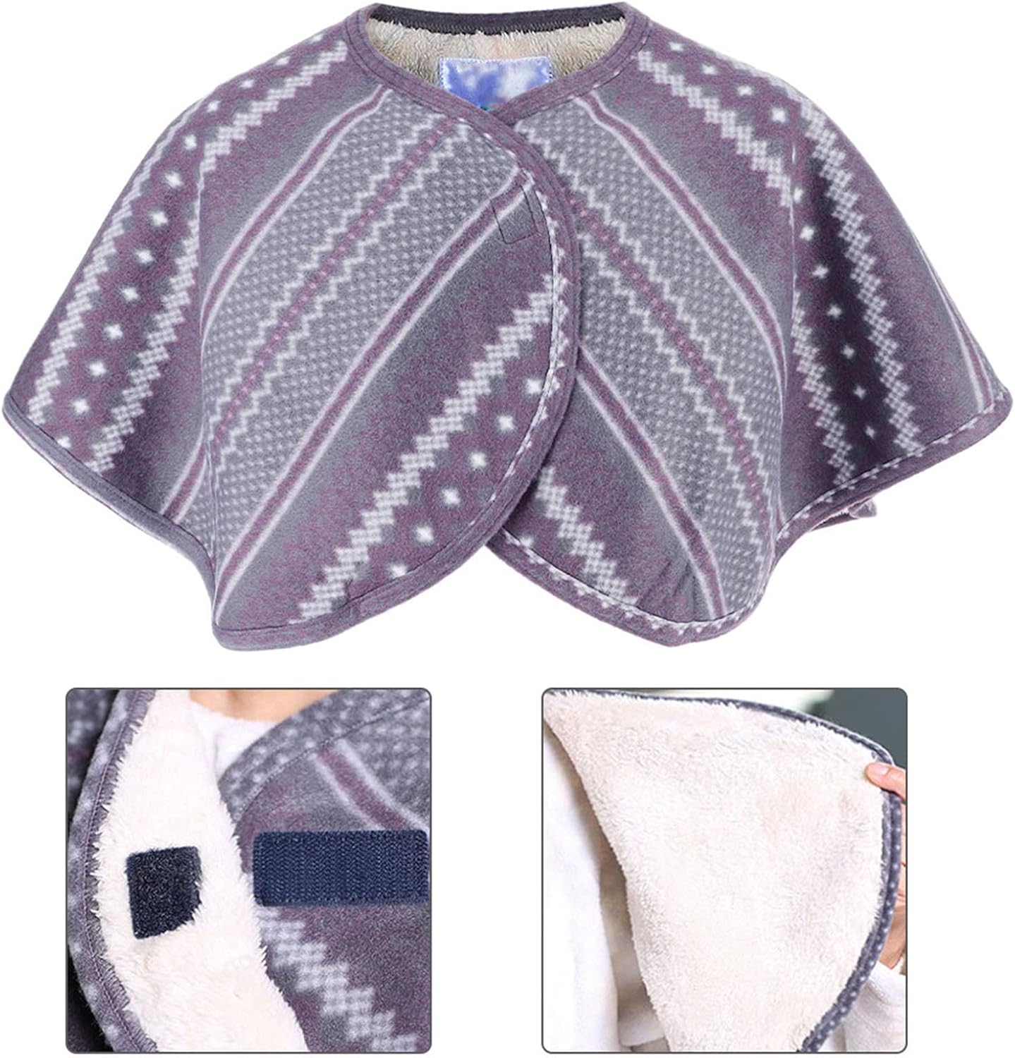 Women Lightweigh Blanket, Double Sided Plush Warm Shoulder Cape Old People Shoulder Protective Shawl for Winter, Coat Sweater Cape (38 x 90cm)