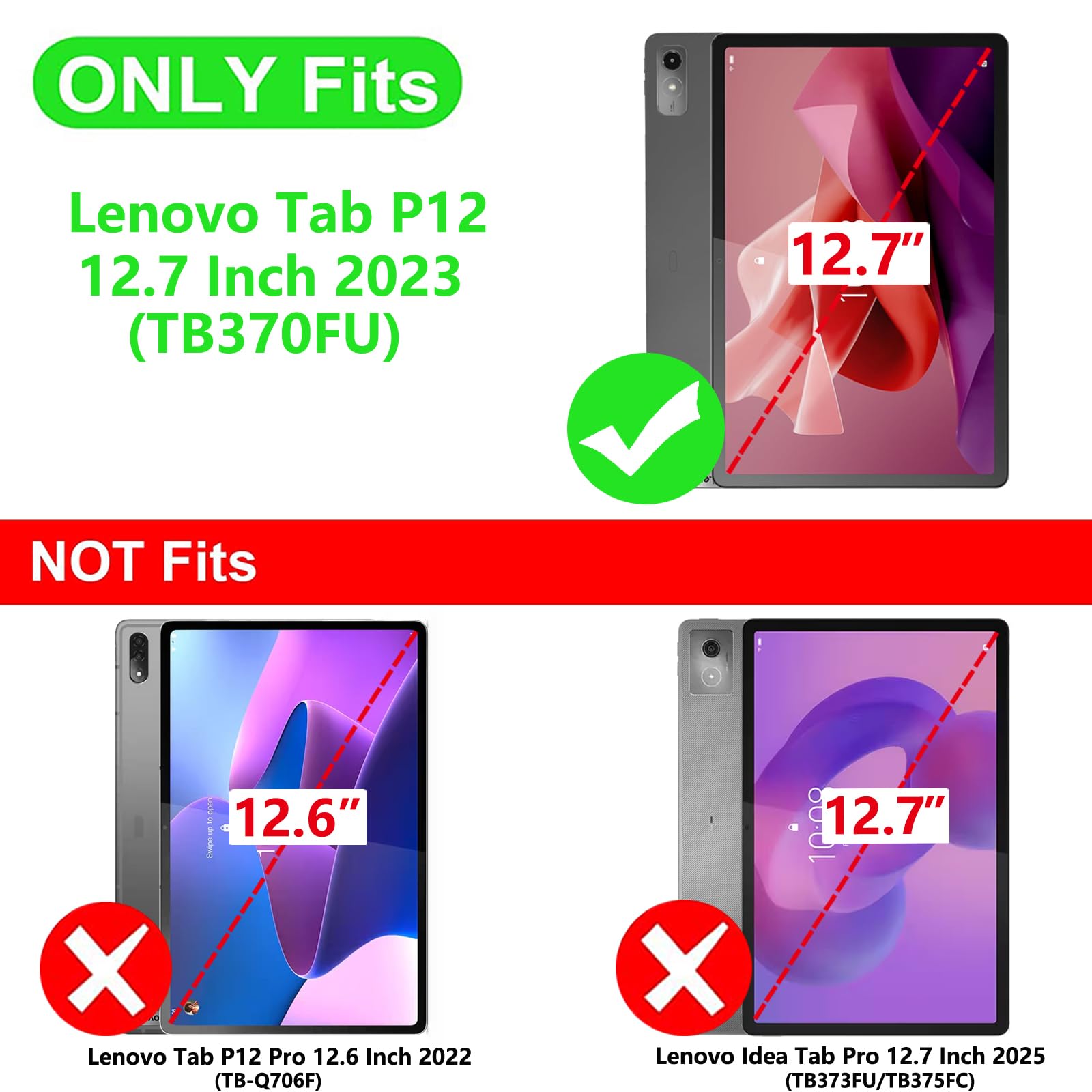 ProCase 2 stuks beschermfolie voor Lenovo Tab P12 12,7 inch 2023, pantserglas beschermglas Screen Protector - helder ProCase 2 stuks beschermfolie voor Lenovo Tab P12 12,7 inch 2023, pantserglas beschermglas Screen Protector - helder