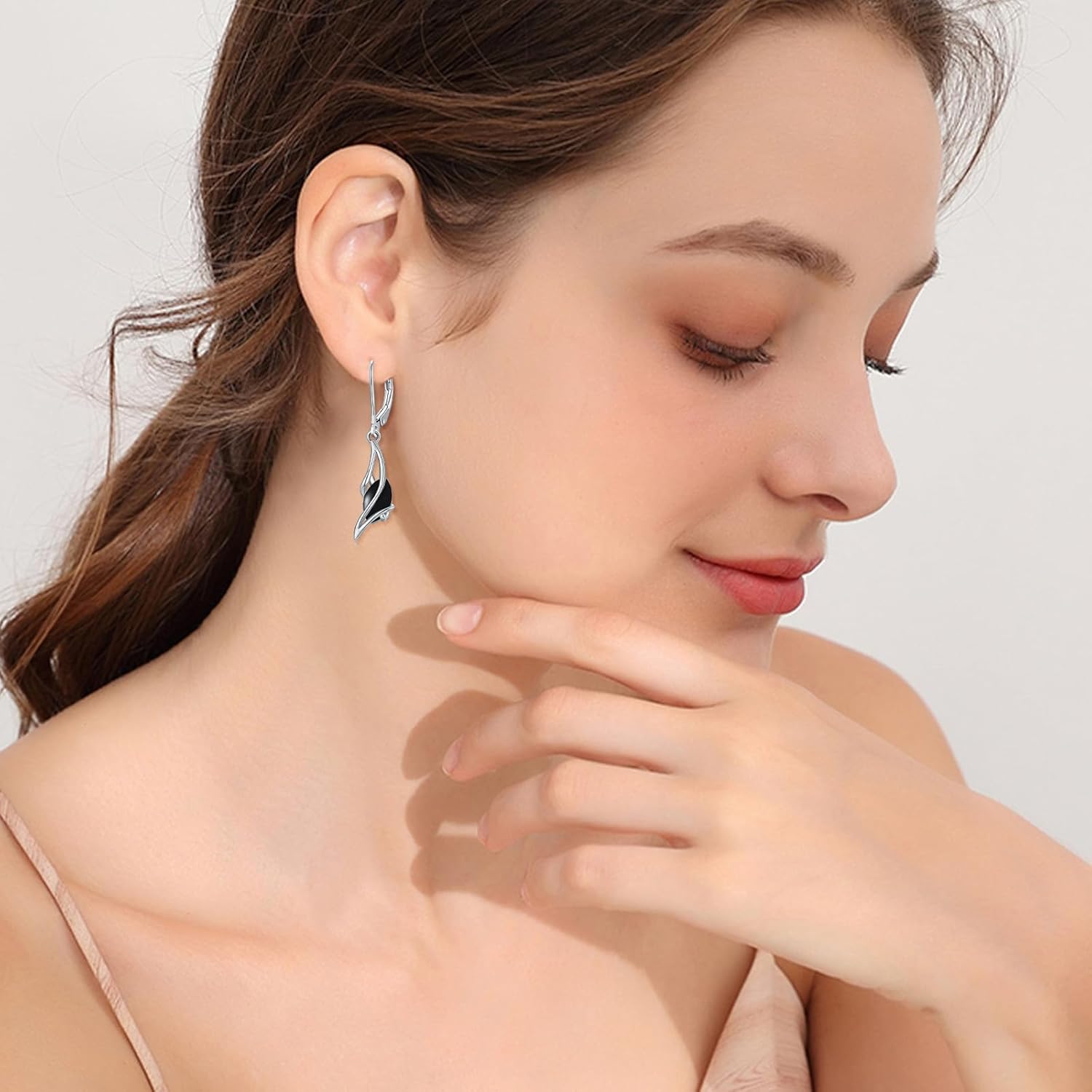 925 Sterling Silver Earrings for Women Oval Gemstone Dangle Drop Earrings Fine Jewelry Gifts for Women Wife Mom - Image 2