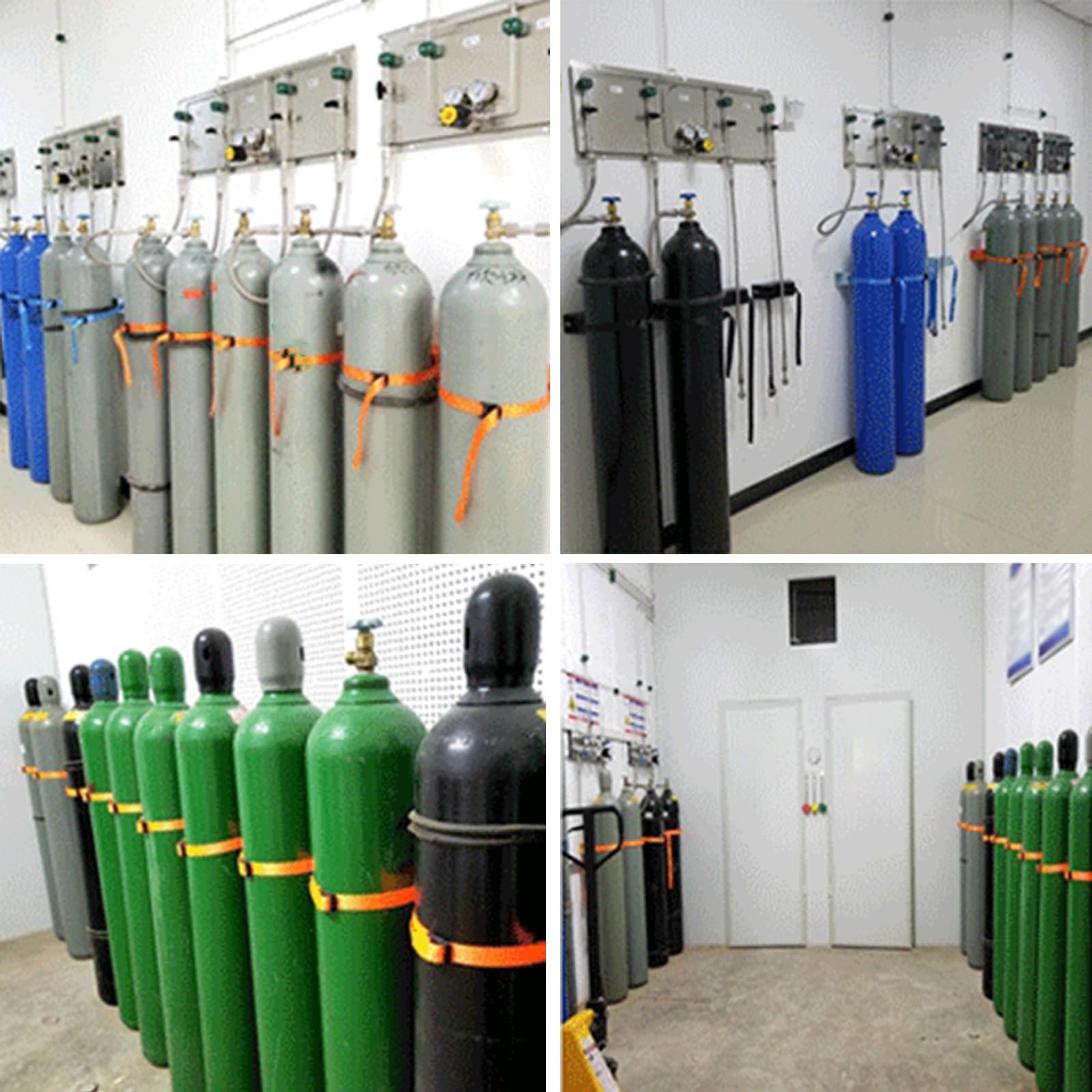 Soporte de pared cilíndrico para tanque de propano con correa segura ajustable para botellas de gas, estante de almacenamiento resistente para interiores y exteriores