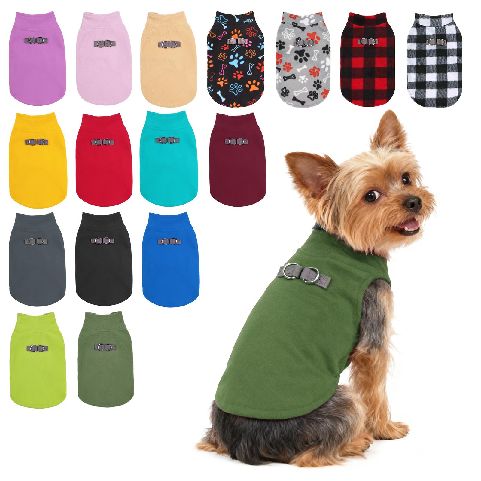 BEAUTYZOO Dog Fleece Vest Sweater Winter Jacket for Small and Medium Dogs with D-Ring Leash Cold Weather Coat Hoodie for XS S M Dogs Boy or Girls โ image 1